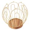 Coffee Pod Holder Basket with Wooden Base Wrought Iron Metal Wire Coffee Capsule Holder for Home Countertop Table