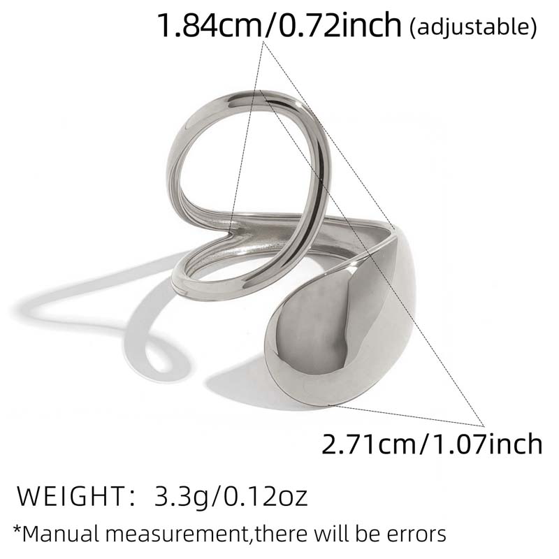 

Fashion Metal Hollow Geometric Open Rings For Women Stainless Steel Gold Color Lines Spiral Adjustable Finger Ring Zircon 2026