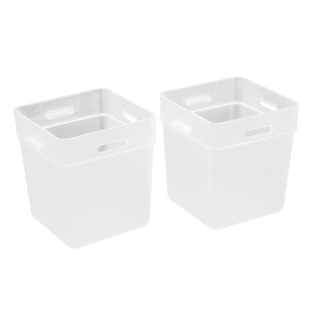 2 Pcs Desktop Storage Box Frosted White Stackable and Stitchable Combination Socks Underwear Desktop Small Items