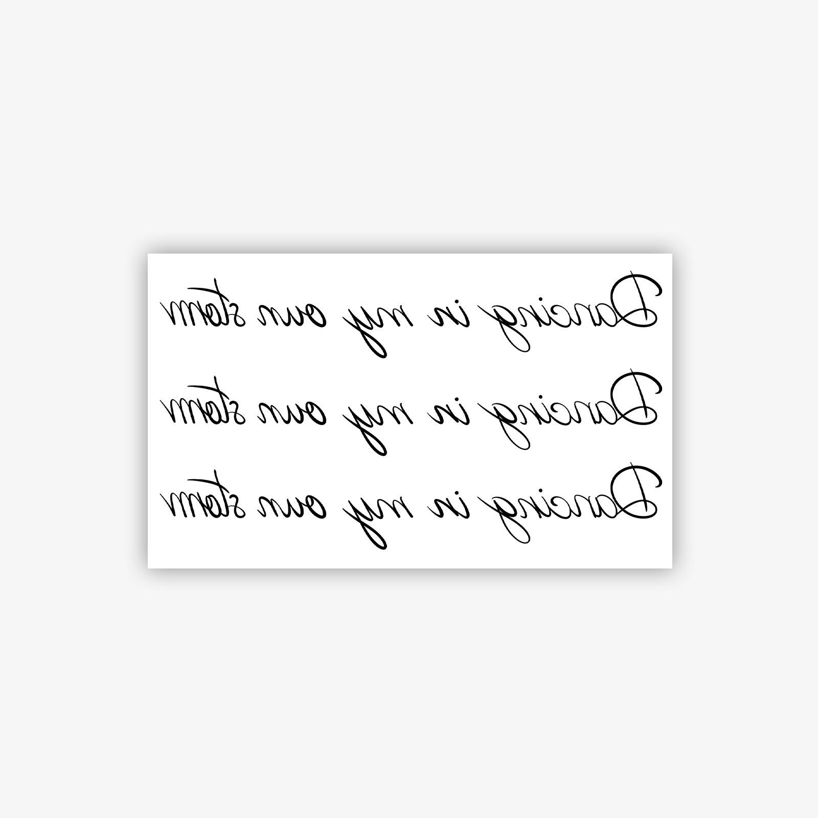 

Healing Inspirational English Flower Type Tattoo Sticker Minimalist Handwritten Waterproof Durable Shoulder Neck Clavicle Text Pattern 11*18CM