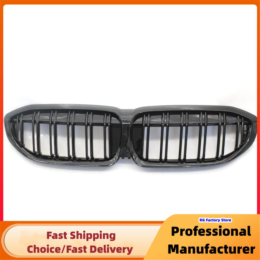 Car Front Bumper Kidney Racing Grille For BMW G20 G21 3-Series 330i 2019 -2025 Double Slat Sport Grill Cover