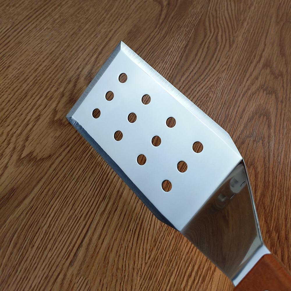 Wood Handle Pizza Shovel Stainless Steel Frying Pan Spatula Grill Scraper  Tiramisu