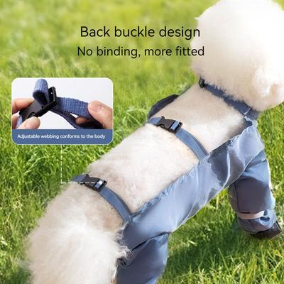 Anti-Slip Dog Paw Protector Shoes with Harness Anti-Slip Stain Resistant Pets Dustproof Pants for Small Medium Large