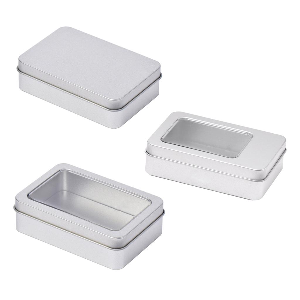 Scatola Rettangolare in Metallo Colore Argento per Carte da Gioco Porta Monete Portamonete Scatola Portachiavi Caramelle Porta Biglietti da Visita in Latta