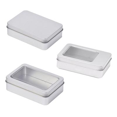 Metal Rectangle Silver Color Playing Card Storage Box Money Coin Holder Box Candy Key Case Business Card Storage Can