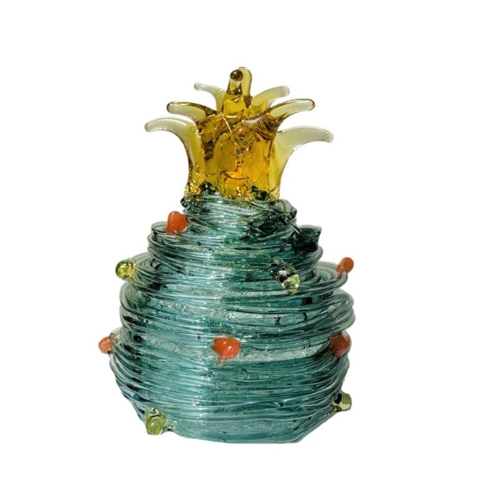 Ananas Comosus Crystal Pineapple Ornaments Glass Miniatures Pineapple Model  Fengshui Paperweight