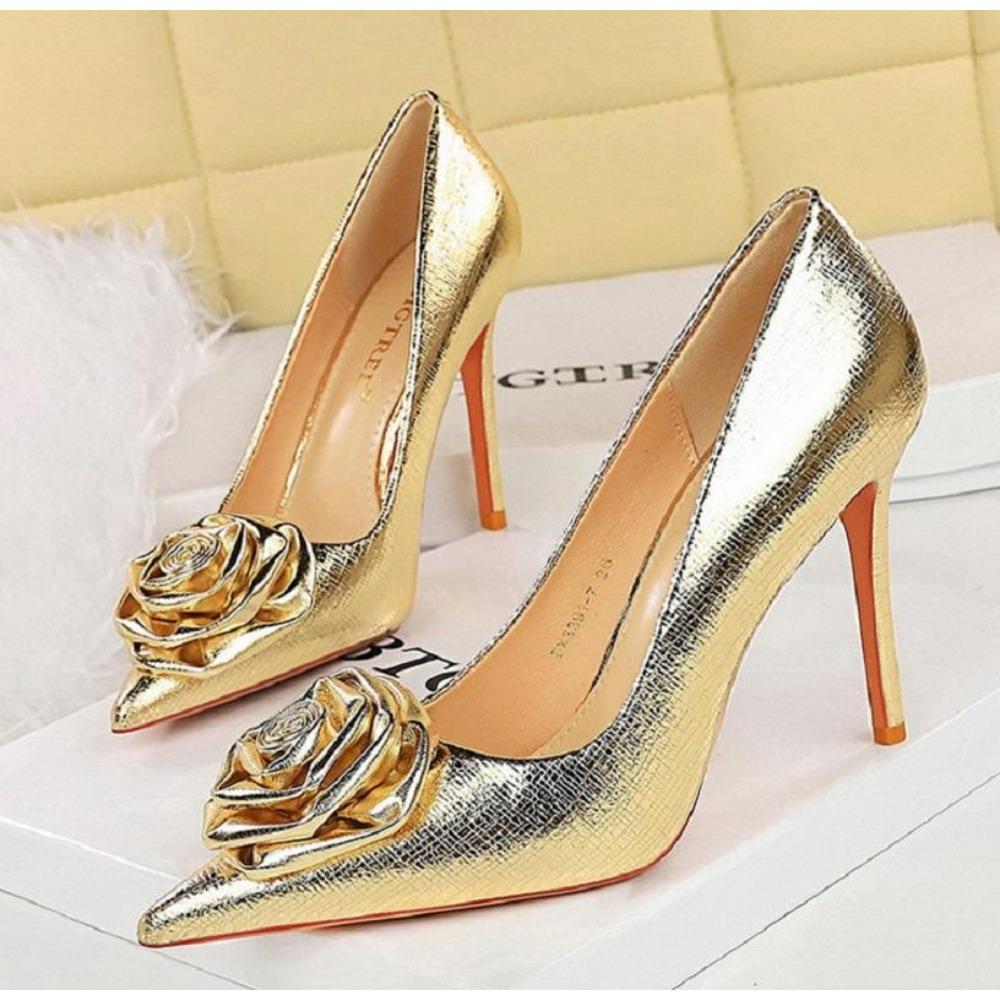 

BIGTREE Лаковые цветы Женские туфли-лодочки Сексуальный острый носок Тонкий низкий каблук Свадебные элегантные туфли для вечеринки Zapatos Mujer 40