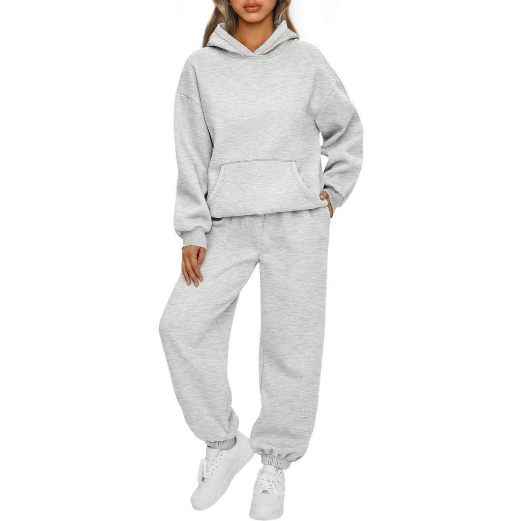 Herbst/Winter Damen 2-teiliges Casual Hoodie, Sportbekleidung, Hosen-Set