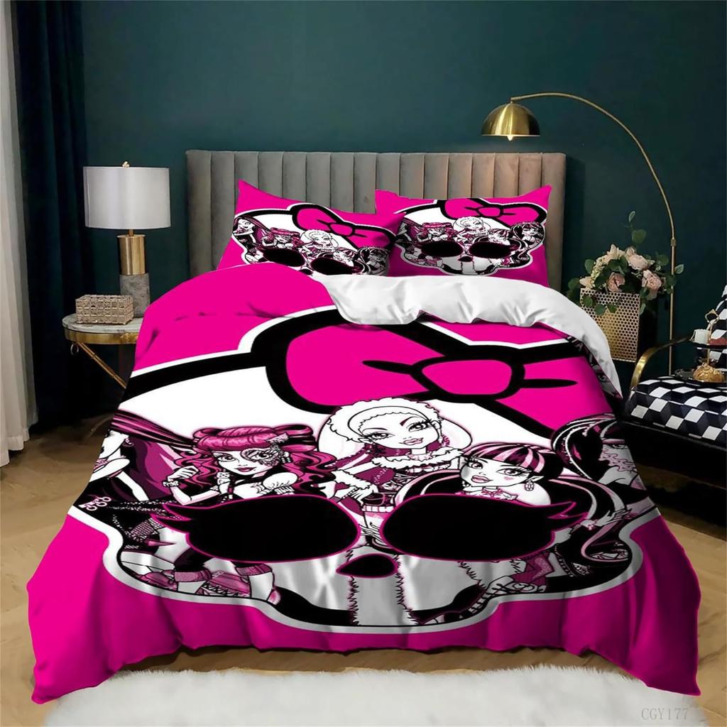 Exquisite 3D Monster Cartoon High Wallpaper Digital Printing Bedding Set Duvet Cover Comforter Bed Boys Girls Gift