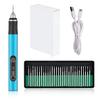 Precision Drilling Pen for Leather Cordless Engraving Machines with Bits, USB Rechargeable Mini Electric Engraver Etching Wood Carving Tool