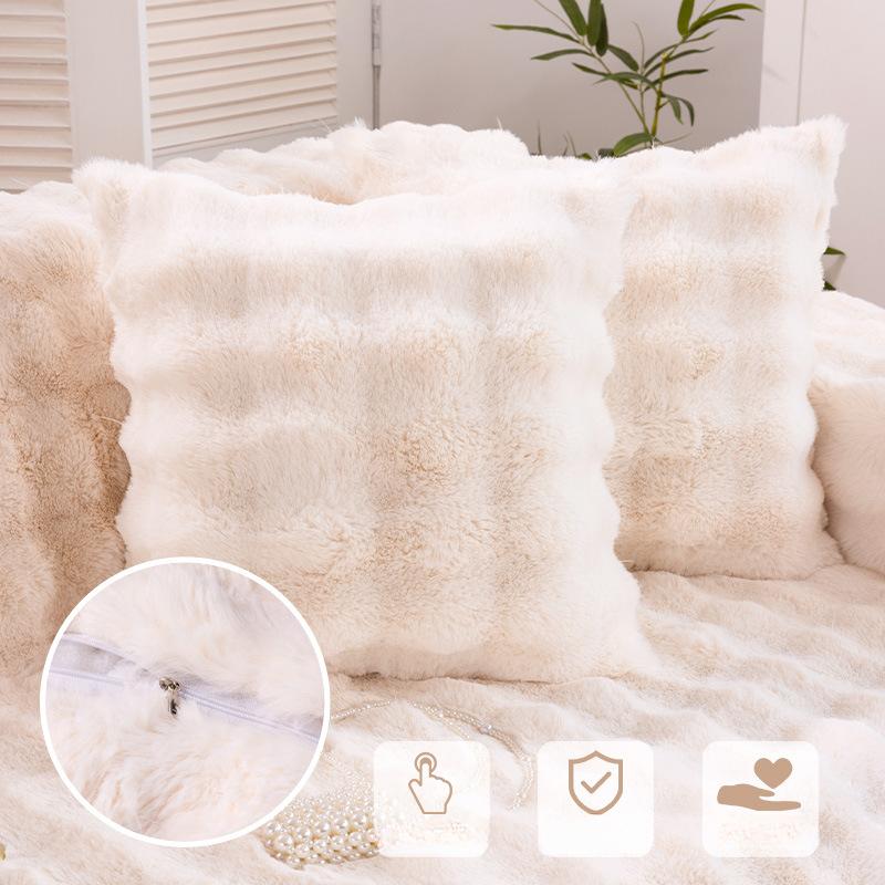 Imitation Rabbit Fur Sofa Towel European Winter Thickened Fleece Living Room Sofa Cushion Cover Cloth