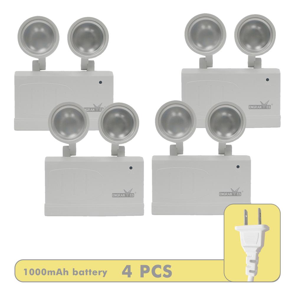 Dual-Head Emergency Lamp Rotatable Fire Safety Lighting Wall-Mounted Evacuation Light Portable Camping Light for Power Outage