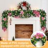 2.7M Christmas Decoration Rattan Christmas Garland Wreath for Mantel Stairs Home Indoor Outdoor Decor