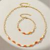 Chain Necklace Bracelet In Stainless Steel 18k Gold Plated With Agate And Shell Beads Necklaces Bracelets For Women