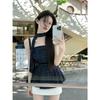 Plaid blue tube top suspender vest women's summer new pure lust Spice Girl sleeveless T-shirt top ins