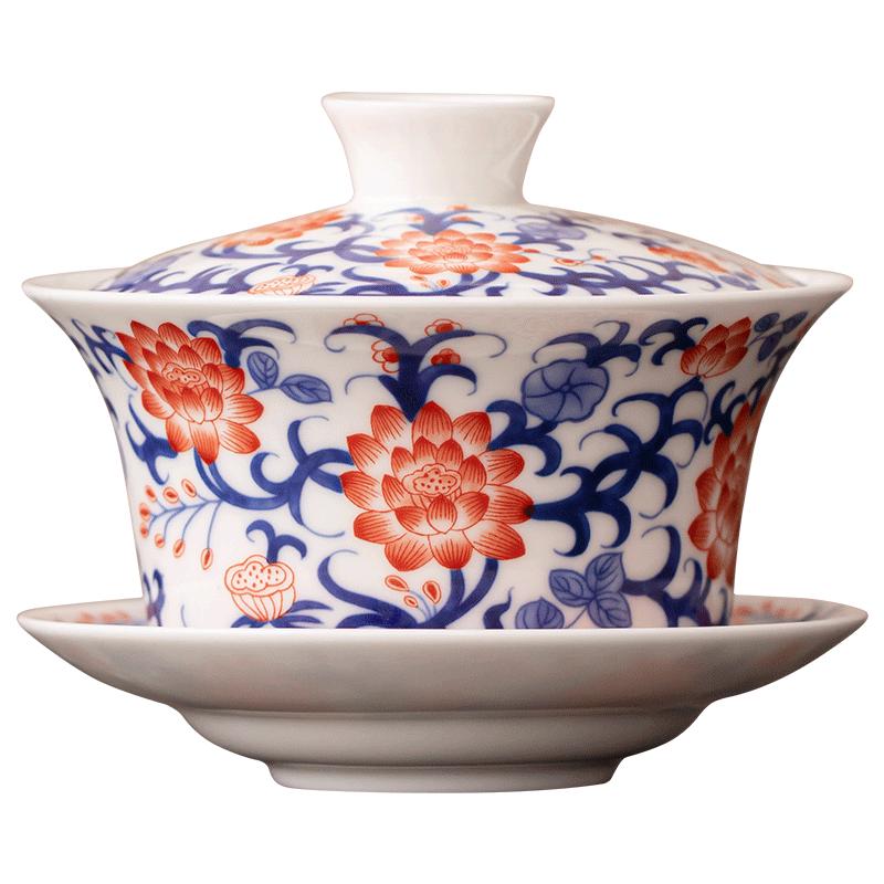 

Dehua Ceramic Sancai Gaiwan Tea Bowl - 400ml