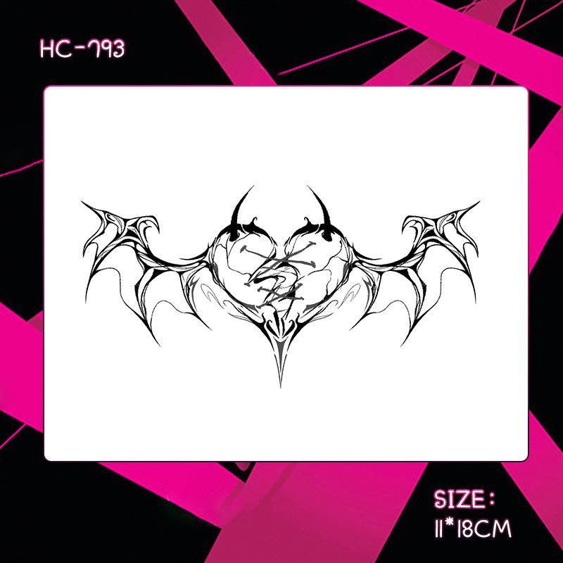 Herbal Semi-Permanent Waterproof Succubus Tattoo Sticker for Women - Long-Lasting, Scar-Covering, High-End Design for Chest, Waist, and Abdomen