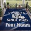 Custom Text Printed Rug Dallas Cowboys Non Slip Floor Carpet For Home Room Decor