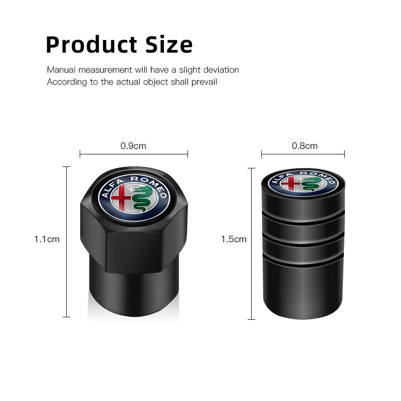 Hub Caps 4Pcs Metal Car Wheel Tire Valve Caps Stem Covers Accessories For Alfa Romeo 4C 159 Spider Giulia Giulietta 166 Mito AutGQ7