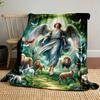Angel Animals Forest Print Blanket bedroom Blanket for Livingroom Couch lunch break Soft throw for Friend's festival Gift