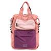 Portable backpack simple contrasting color middle school student backpack velvet square label schoolbag