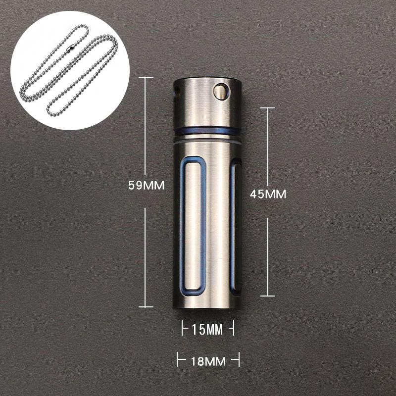 Titanium Alloy Waterproof Container Keychain Sealed Capsule Bottle Can Medicine Box Storage Outdoor EDC Tools with Necklace Gift