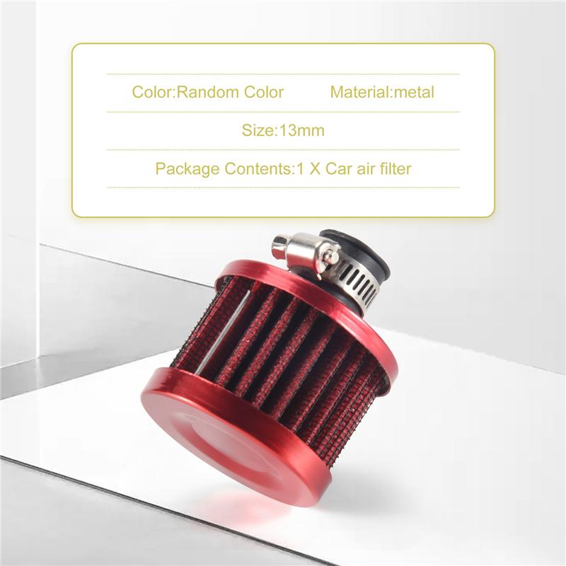 13Mm Oil Mini Breather Cold Air Filter Fuel Crankcase Engine For Car Color:Silver