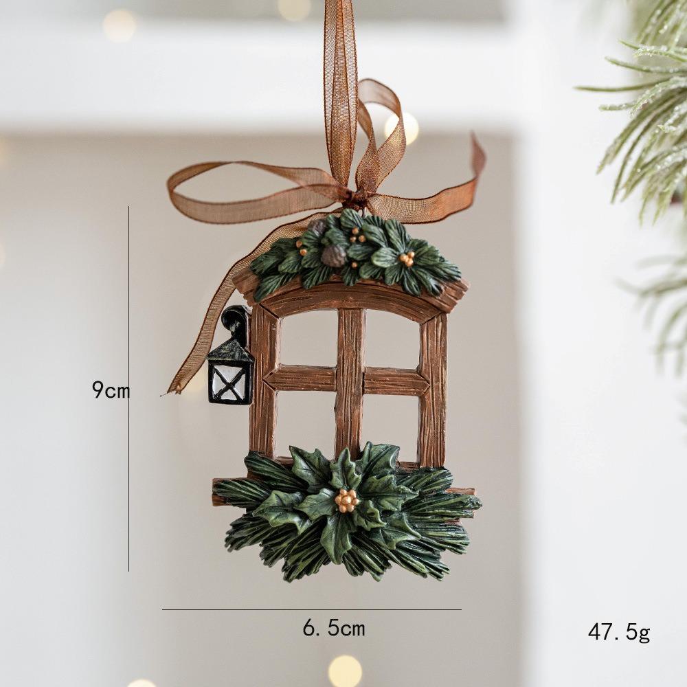 Resin Christmas Tree Decoration DIY Decor Painted Ornaments Christmas Resin Pendant  New Year Party