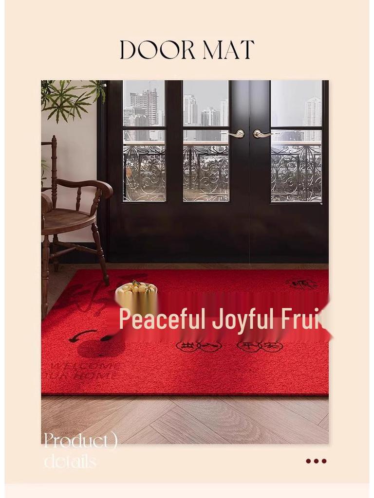 Red Coil Entrance Floor Mat - Cuttable, Dirt-Resistant Carpet for Hallways and Celebrations