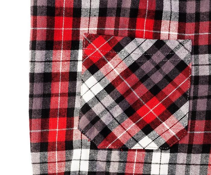 Flannel Shirt Checked Red, Black And White Size M - T N81-540-M