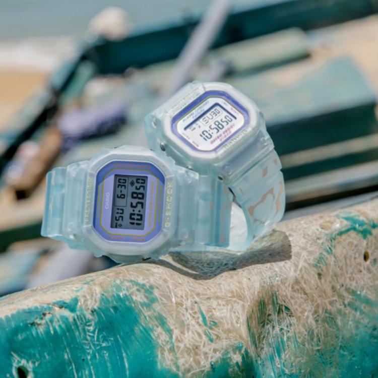 CASIO Unisex Pair Table Series Blue Watch DW-5600,SLV-21B-2PFC