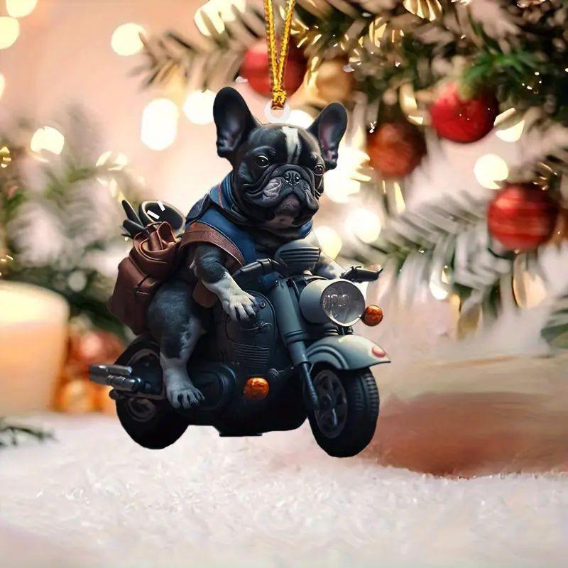 Unique Acrylic Christmas Gift Car Ornament Featuring Adorable Cartoon Design For Interior Decoration