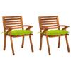 Day and Night - Day and Night Garden Dining Chairs with Cushions 2 Pcs Solid Acacia Wood
