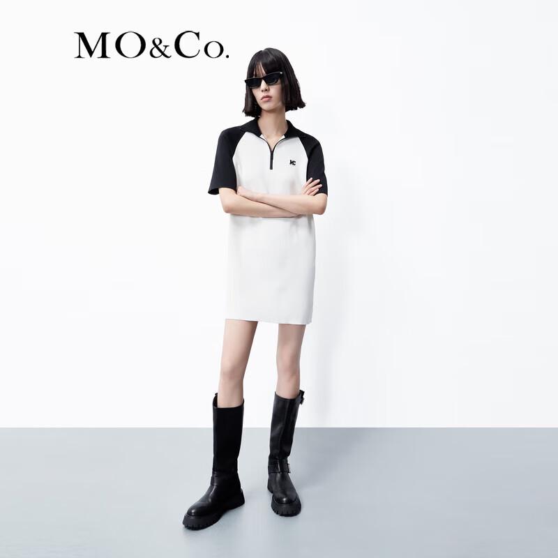 MO&Co. MC Embroidered Badge Sporty Raglan Sleeve Short Dress
