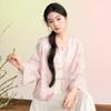 Sancai Floating Light Flower Shadow Jacquard Cardigan