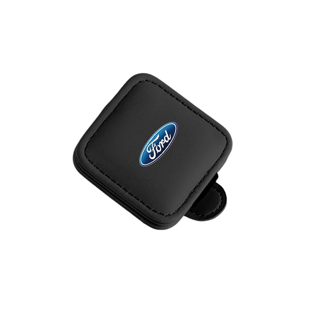 ENNG2 1PCS Car Glasses Clip Sun Visor Logo Accessories for Ford STRACING Focus Fiesta Mondeo Fusion Shelby Edge Kuga Ecosport Mustang