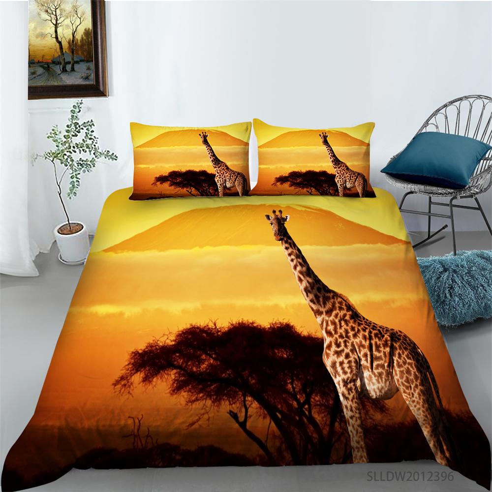 Bettbezug-Set, Bettwäsche-Set, Bezug, Tiere-Stil, Polyester, Bettbezug-Set, Damen, Herren, Einzelgröße, Hirsch-Bett-Sets