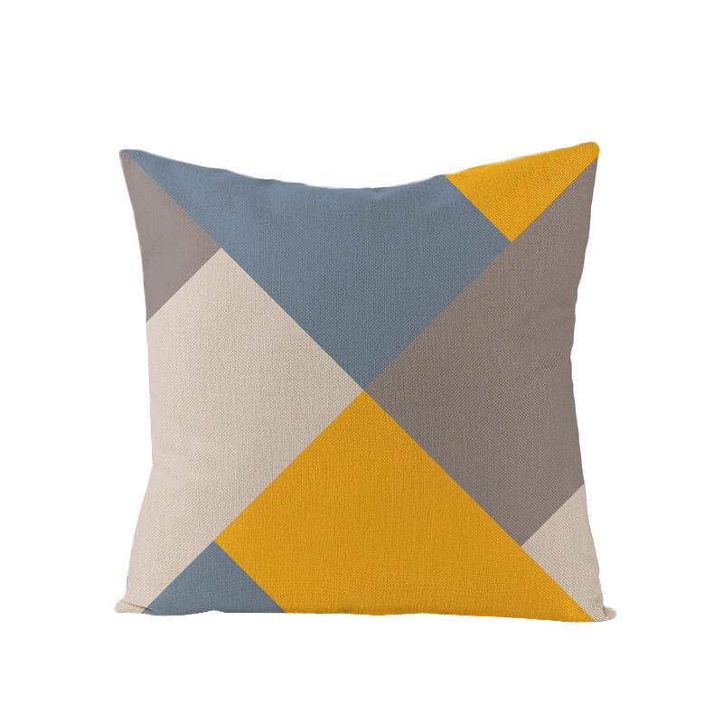

Gray and Yellow Geometric Line Pillow Cover Nordic Abstract Polyester Printed Pillow Cover Home Sofa Cushion 45 * 45Cm (excluding pillow core)