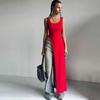 2025 Sexy Sleeveless Side High Split Dress Solid Backless Women Midi Dresses Summer Party Club Streetwear Clothes Y2K
