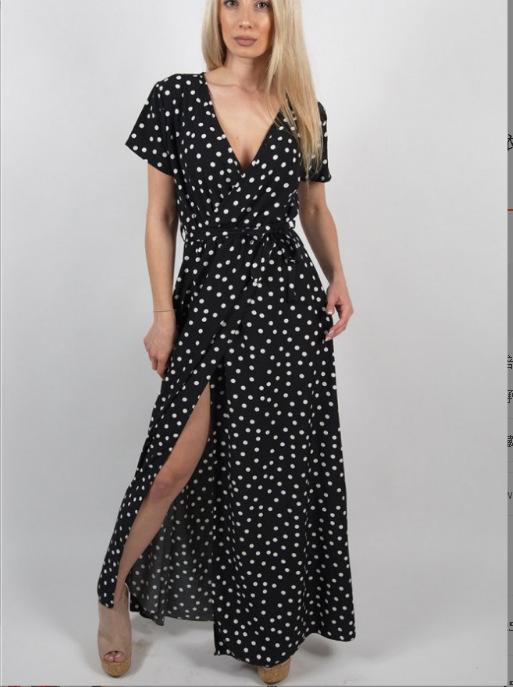 Sommer neues bedrucktes Pünktchenkleid Damen Pünktchen