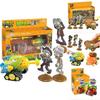 Plants Vs Zombies Toy Car Set With Launching And Light Features For Kids Interactive Play
