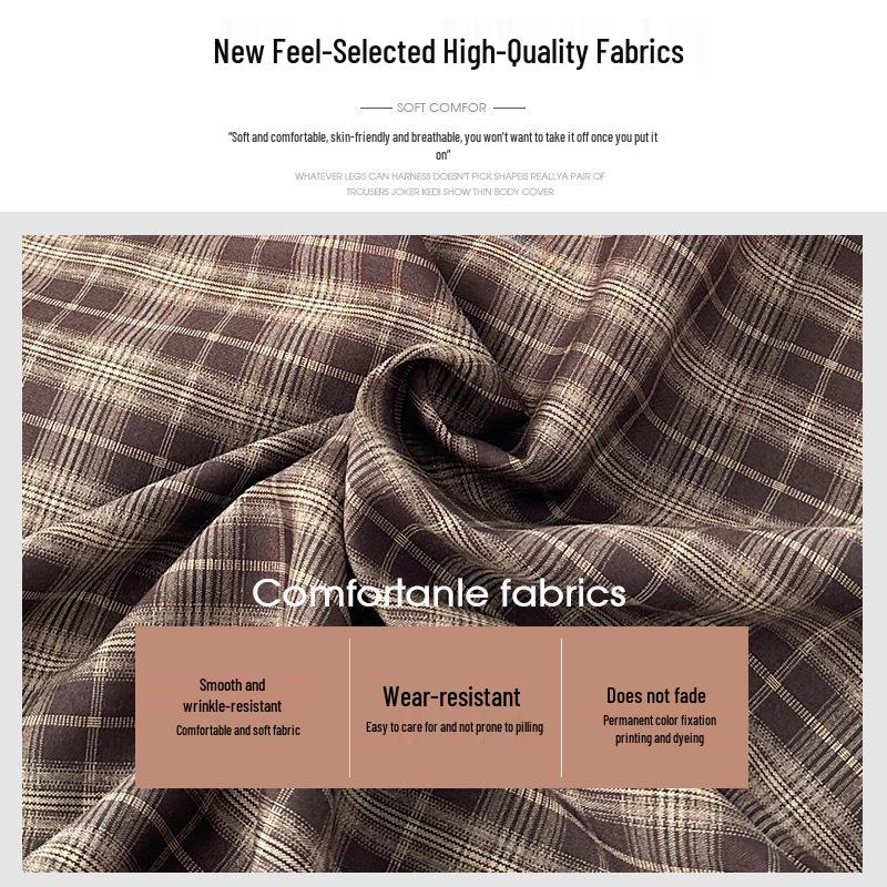 Black High-Waist A-Line Plaid Skirt - Women's Autumn 2026 Korean Style Mid-Length Skirt