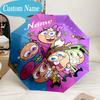 Custom Name Umbrella Friendship Adventure OddParents Umbrella 8-Frame for Travel, Camping, Casual Lightweight Portable, Essential for Family Gifts