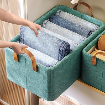 Scatola Pieghevole in Tessuto per Conservazione Vestiti con Telaio in Acciaio