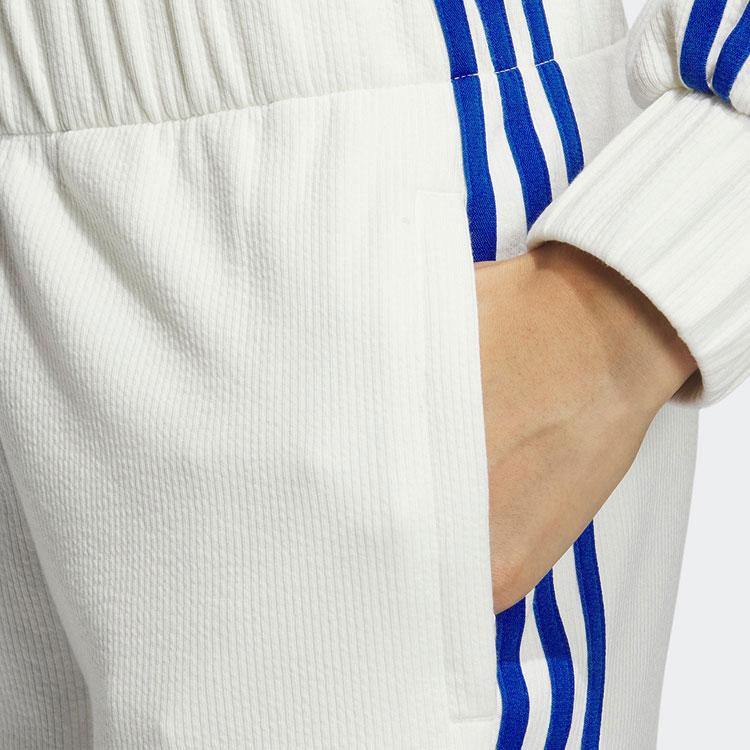 adidas Originals Trefoil Three-Stripe Colorblock Knit Straight Leg Track Pants Women White IY7121