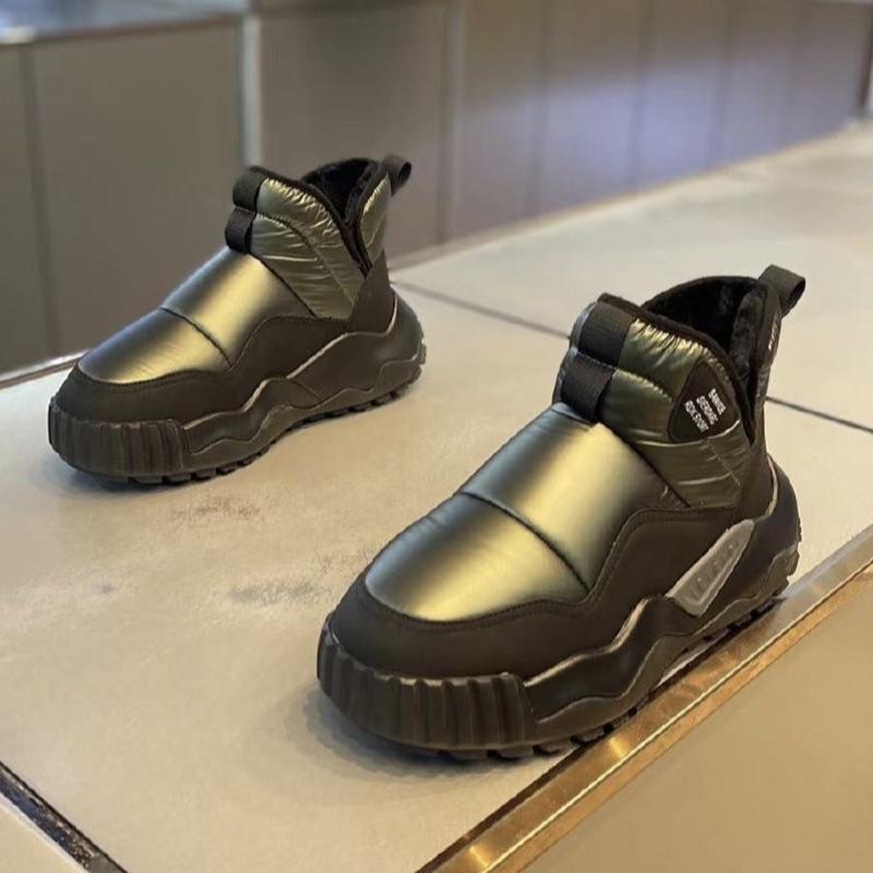 Winter velvet thickened down cloth waterproof snow boots large cotton warm cotton shoes non-slip high top 39