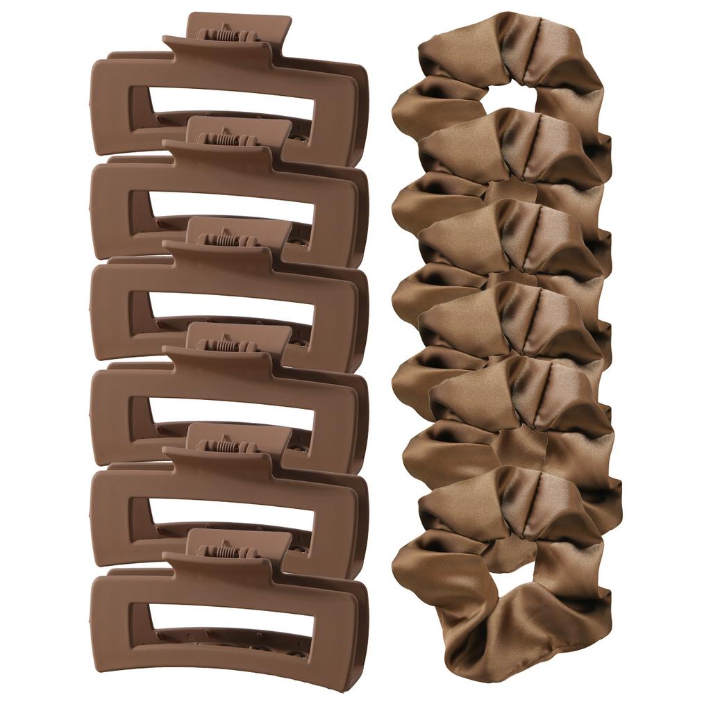 Matte Hair Clips for Women and Girls - Rectangle and Double Row Small Claw Clips for Thin/Medium Fine Hair - Nonslip Jaw Clips