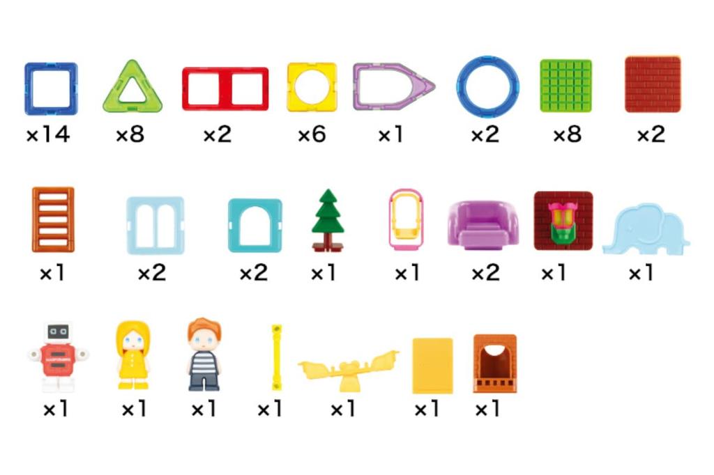 BorneLund Magformers Garden Playset Educational Toy for Ages 3 and Magnetic Building MF63188 [61 Pieces] Up, Blocks,