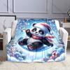 Festive Winter with Christmas Elements Pattern Blanket Flannel Material Soft Warm for All Seasons Home Outdoor Camping Picnics