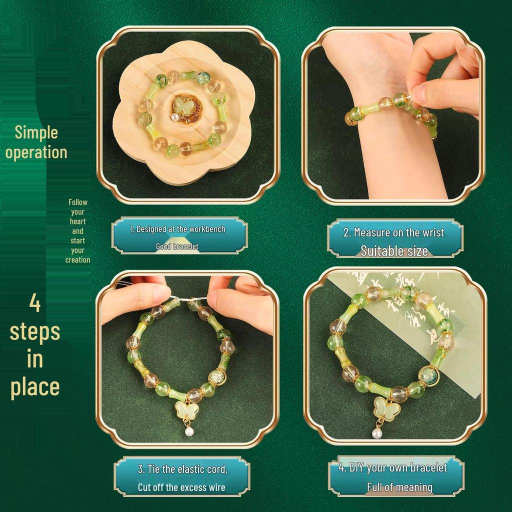 Children's Handcrafted Glass Bead Bracelet DIY Kit - Ancient Style Jewelry Gift